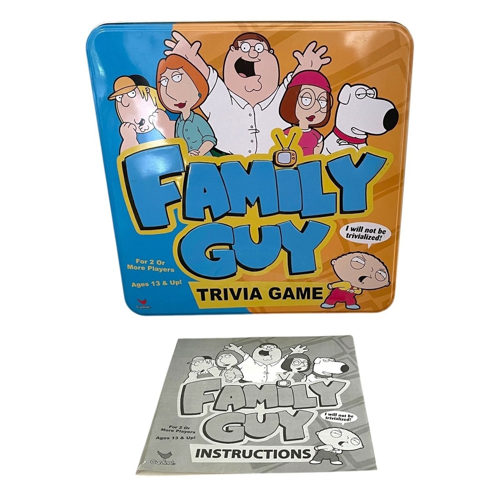 Family Guy Vintage 2005 Trivia Board Game In Collectors Tin- Clean and Complete!